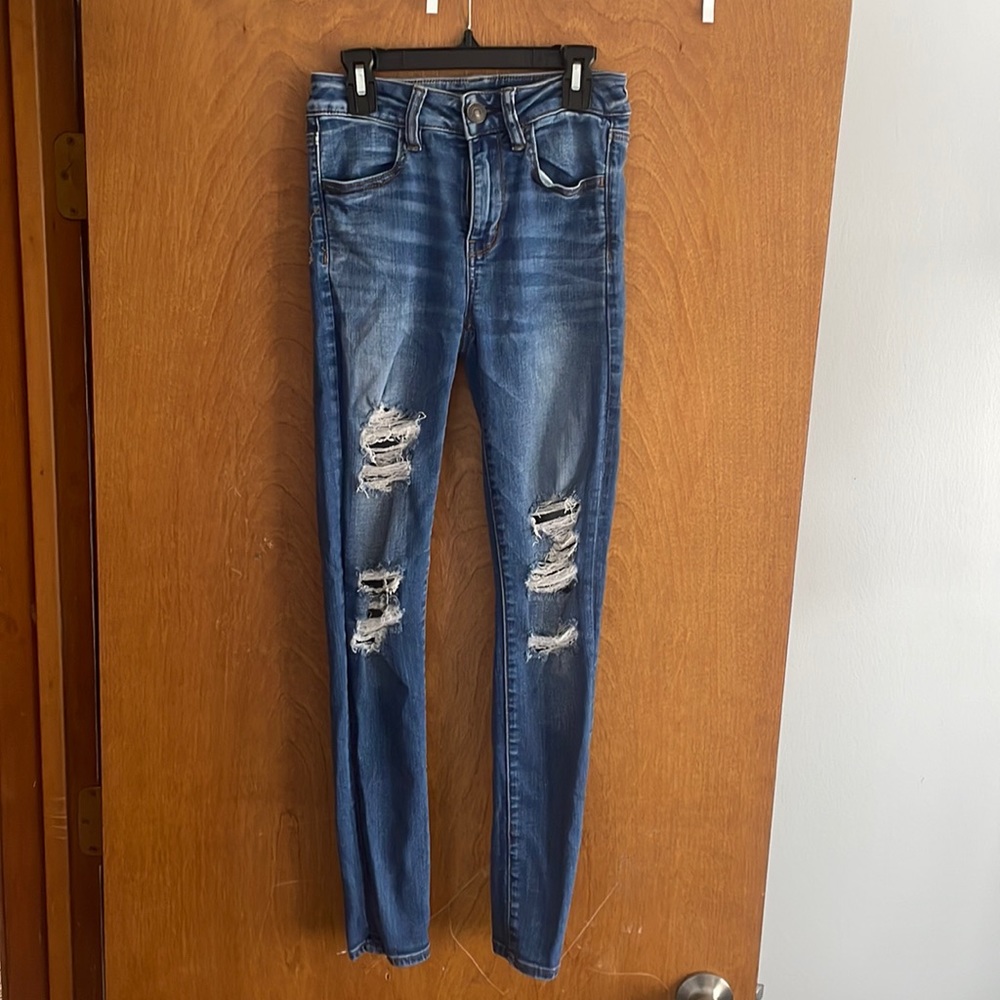 American Eagle jeans, size 2, color dark denim